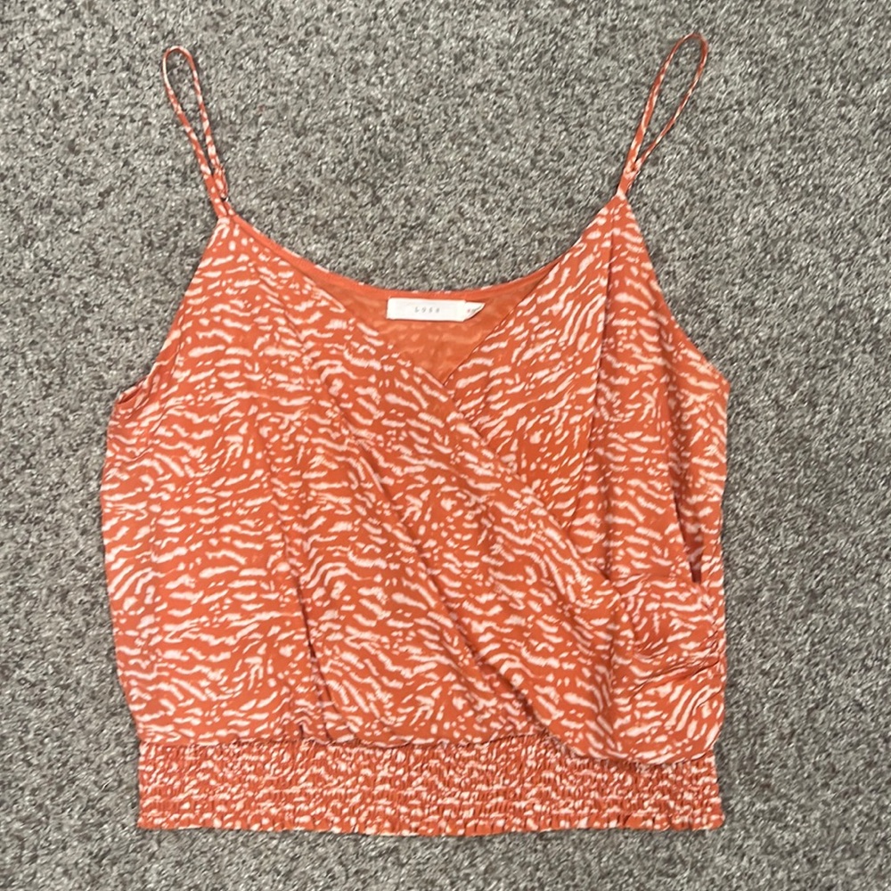 LUSH Print Banded Crop Top